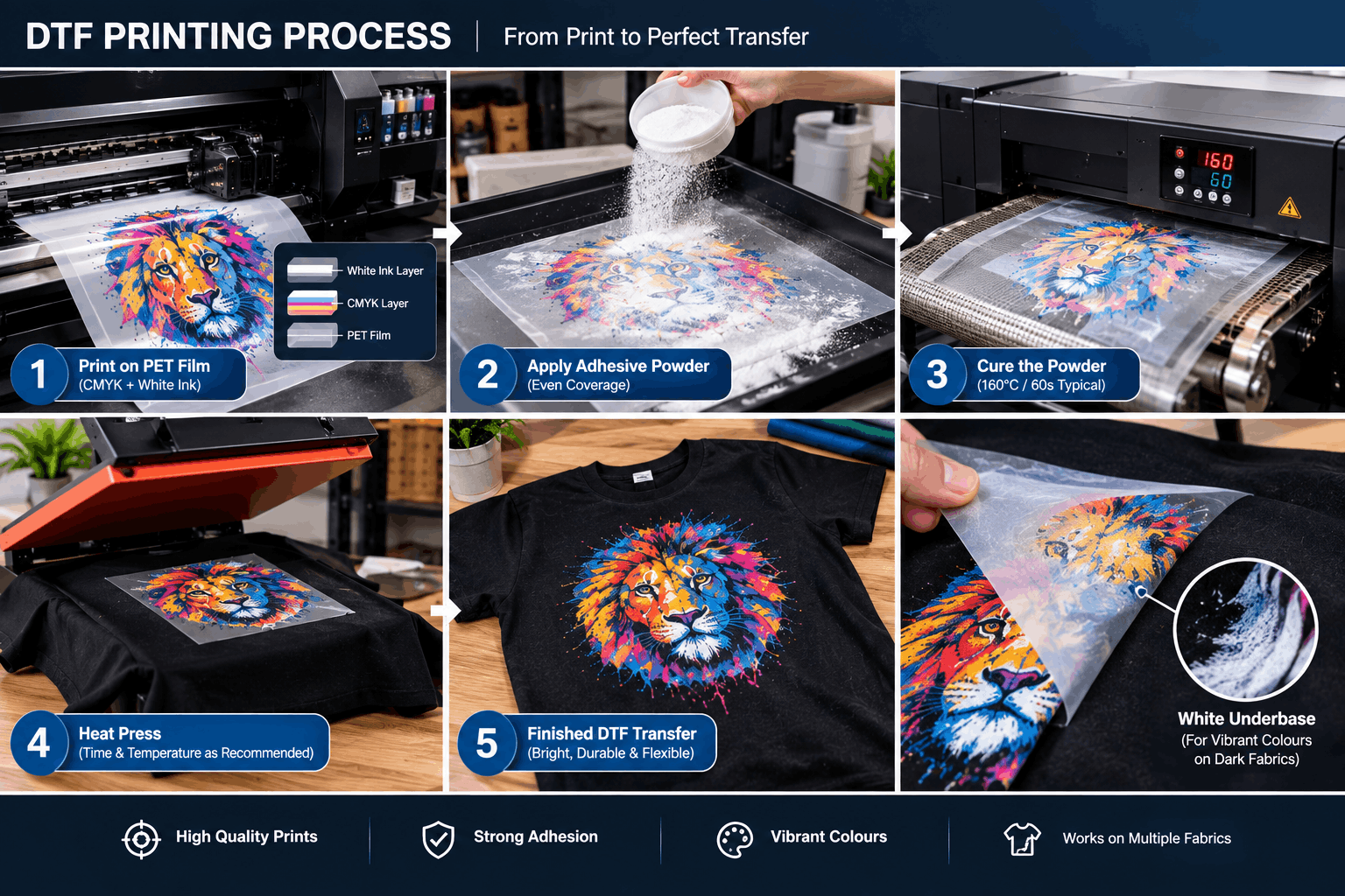 How Do PET Film, DTF Ink and Adhesive Powder Work Together?